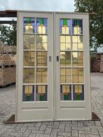 Set schuif / en-suite deuren met glas in lood 215x142cm., Ophalen of Verzenden