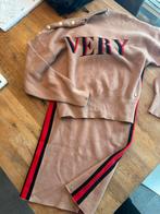 Josh V Set: Beige Trui & Rok Gouden Knopen  bies- Maat M, Ophalen of Verzenden, Zo goed als nieuw, Maat 38/40 (M)