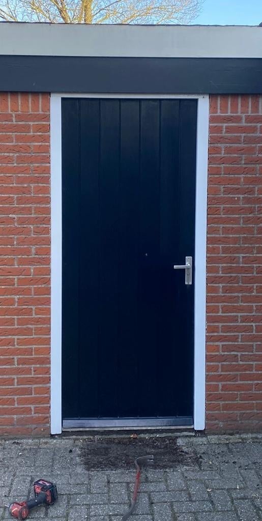 Hardhouten achterdeur / tuindeur / buitendeur incl. kozijn, Ophalen, Gebruikt, 200 cm of meer, Minder dan 100 cm