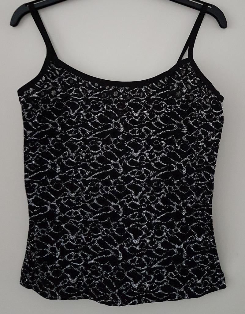 Top zwart/zilver maat 128/134 NIEUW (0823), Kinderen en Baby's, Kinderkleding | Maat 128, Ophalen of Verzenden, Nieuw, Meisje