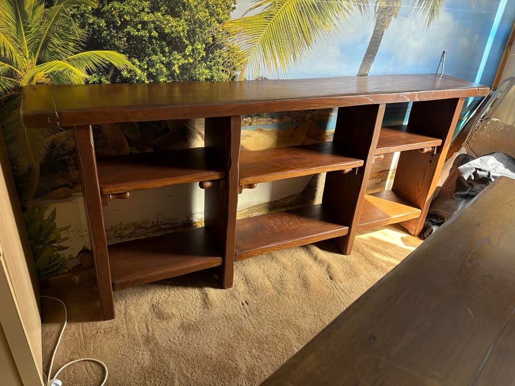 Houten boekenkast met planken, Huis en Inrichting, Kasten | Boekenkasten, Ophalen, Met plank(en), Gebruikt, 100 tot 150 cm