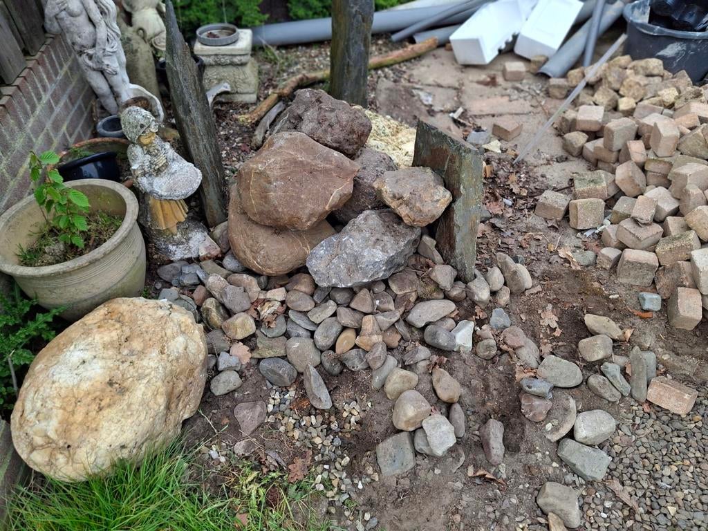 Gratis maaskeien/ vijverstenen, Tuin en Terras, Grind, Keien en Split, Ophalen, Gebruikt