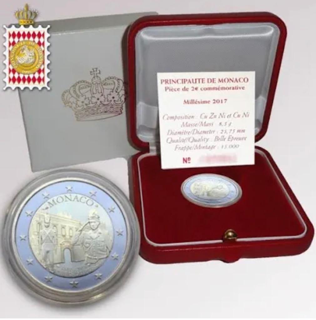 2 euro Monaco “Prins Carabiniers’’ Proof 2017, Verzenden, Monaco, 2 euro, Losse munt