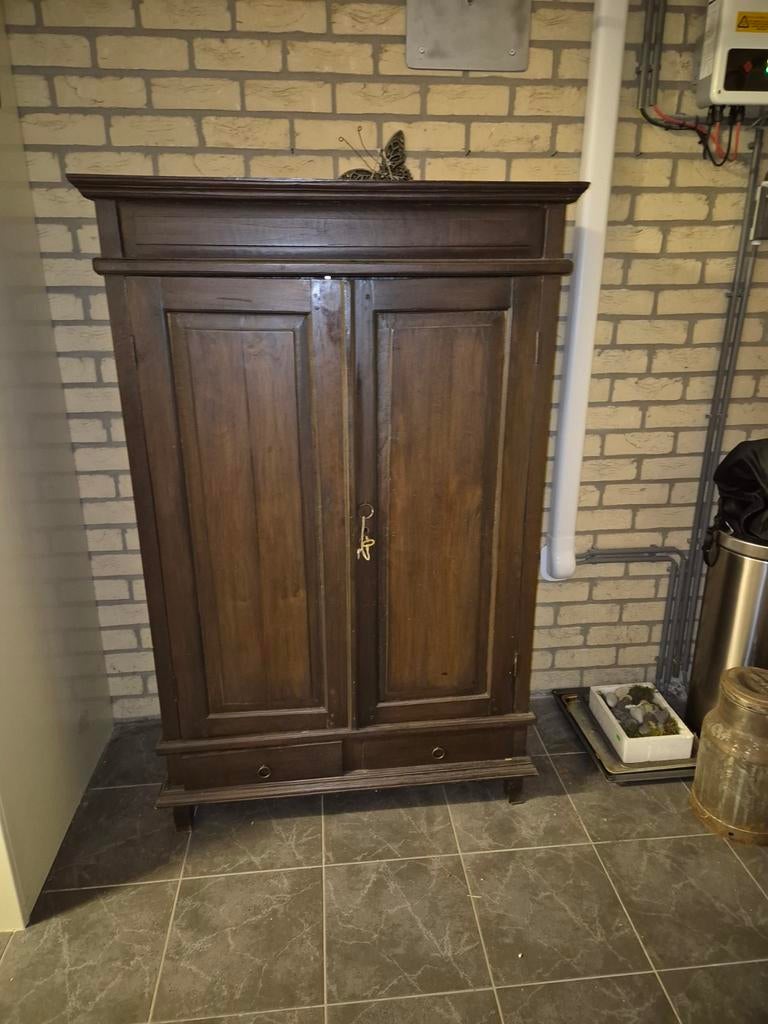 2 deurskast teak koloniaal, Ophalen