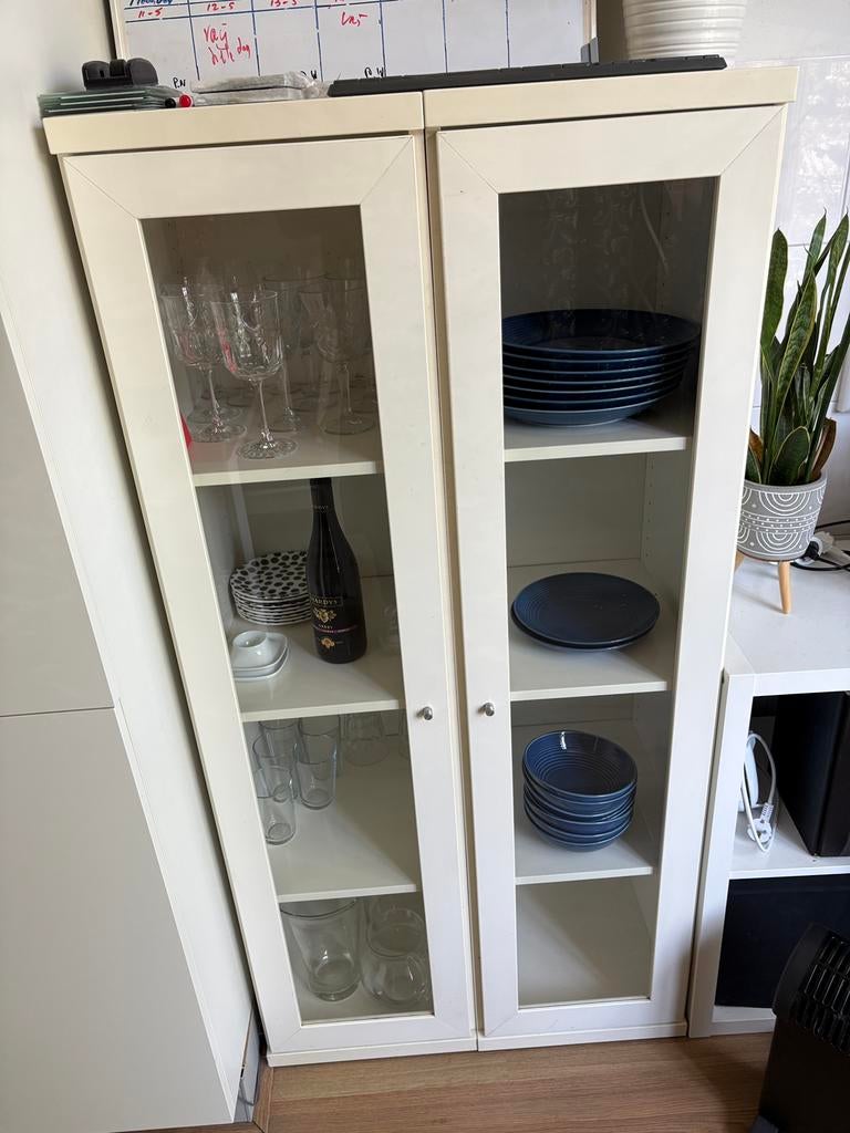 Vitrine kast , 2 stuks, Ophalen, Minder dan 50 cm, Gebruikt, 150 tot 200 cm