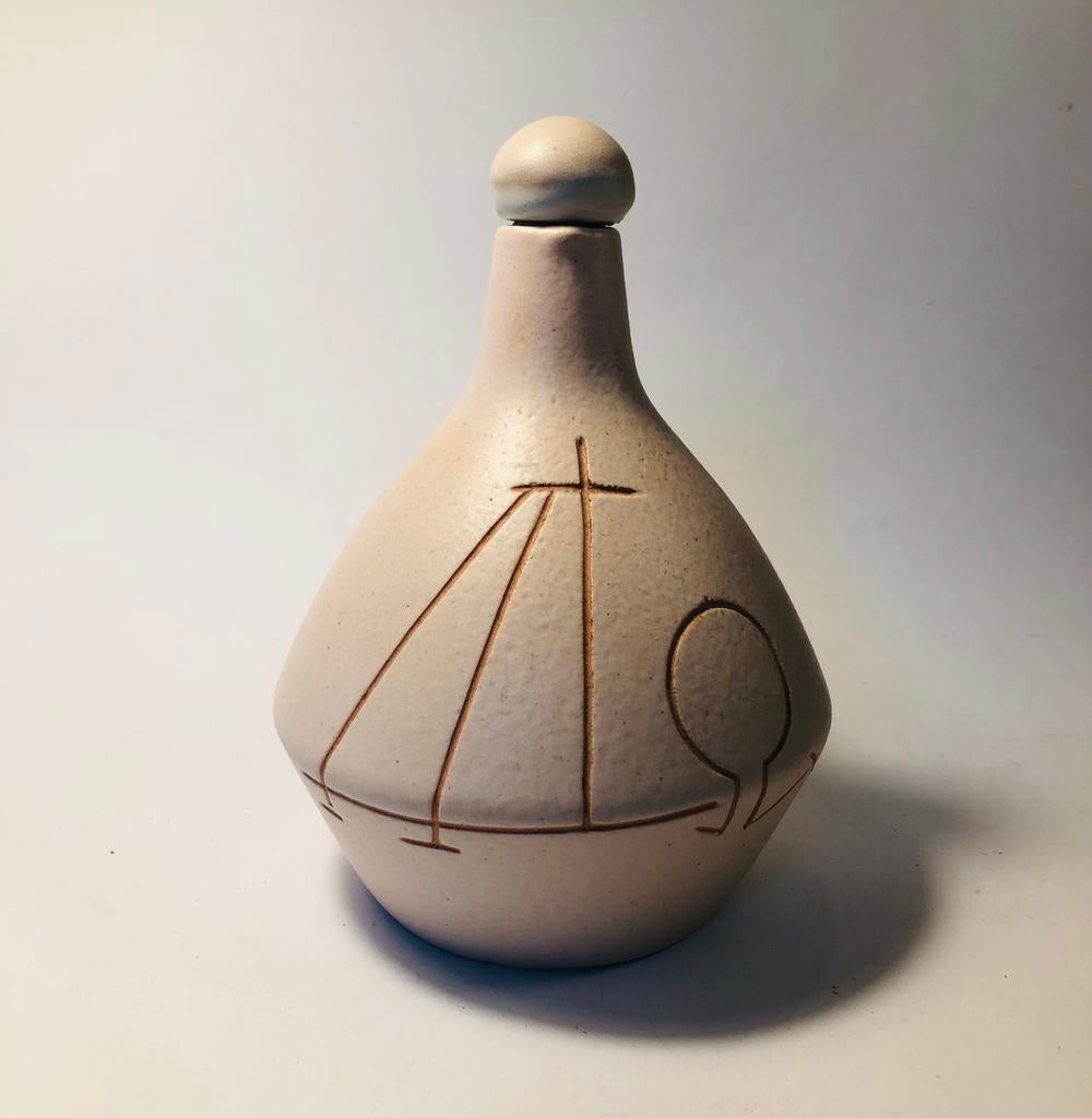 Keramieken wijwater fles, vintage, Verzamelen, Ophalen of Verzenden, Zo goed als nieuw, Beeld(je)