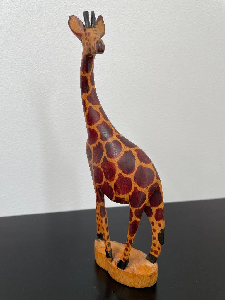Girraf Hout 20cm Houtsnijwerk, Houtsnijwerk, Minder dan 20 cm, Ophalen of Verzenden, Zoogdier
