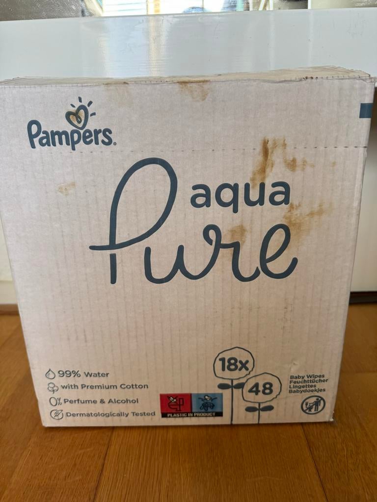 Pampers Aqua Pure Babydoekjes - 18x48 stuks, Ophalen of Verzenden, Nieuw