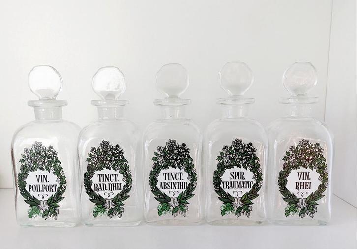Vintage apotheker sierflesjes, Antiek en Kunst, Antiek | Glas en Kristal, Ophalen of Verzenden