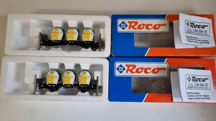 Roco 46526 (x2) - Draagwagen van firma Knorr van de DB, Hobby en Vrije tijd, Modeltreinen | H0, Zo goed als nieuw, Wagon, Gelijkstroom
