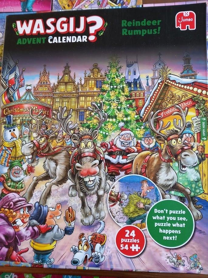 Wasgij advent kalender met puzzels. Geopend., Ophalen of Verzenden, 500 t/m 1500 stukjes, Nieuw, Legpuzzel