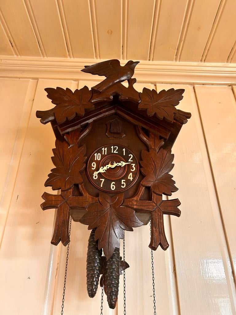 Goed werkende Koekoeksklok - 55 cm hoog, Antiek en Kunst, Antiek | Klokken, Ophalen of Verzenden
