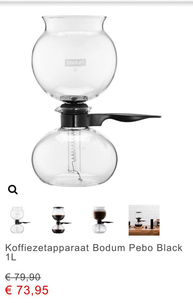 Vacuüm koffiezetter PEBO van Bodum, Ophalen of Verzenden, Gebruikt