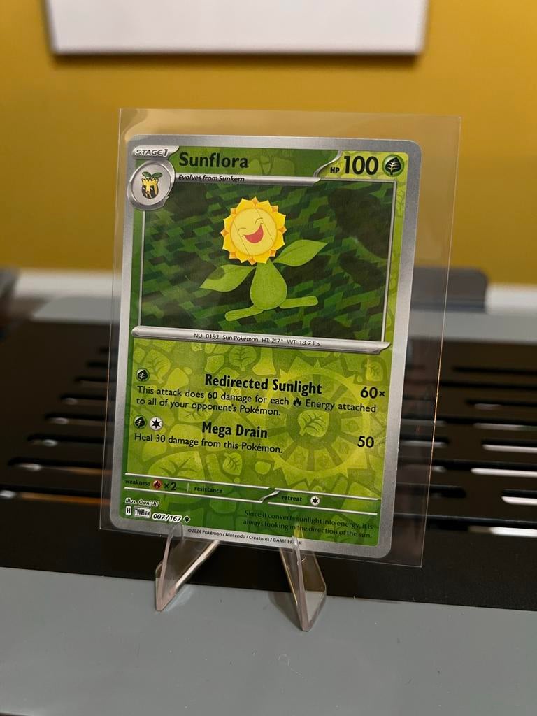 Pokémon Kaart Sunflora 007/167 TWM EN Reverse Holo, Ophalen of Verzenden, Zo goed als nieuw, Losse kaart