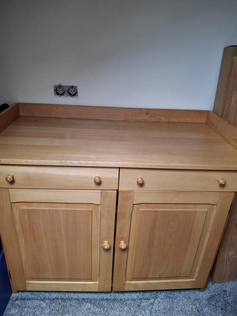 Massieve commode met lades en deurtjes, inclusief plank, Ophalen of Verzenden, Zo goed als nieuw