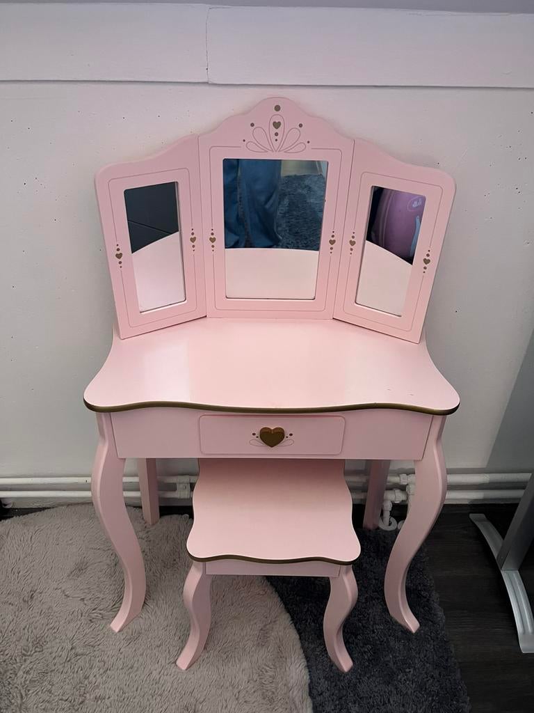 Meiden kaptafel + kruk, Ophalen, Zo goed als nieuw, 50 tot 100 cm, Minder dan 100 cm