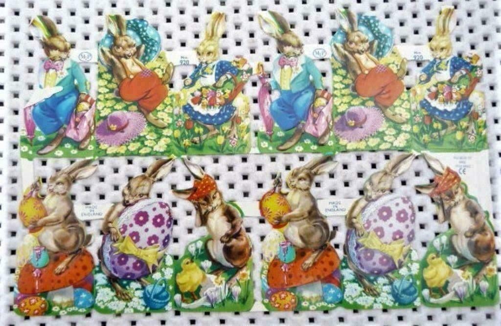 4 OUDE POEZIE PL SNEEUWITJE, PASEN CURIOSA speelgoed VINTAGE, Verzenden