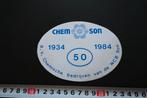 sticker chemson 50 jr 1934-1984 chemische bedrijven NCB son, Verzamelen, Ophalen, Zo goed als nieuw