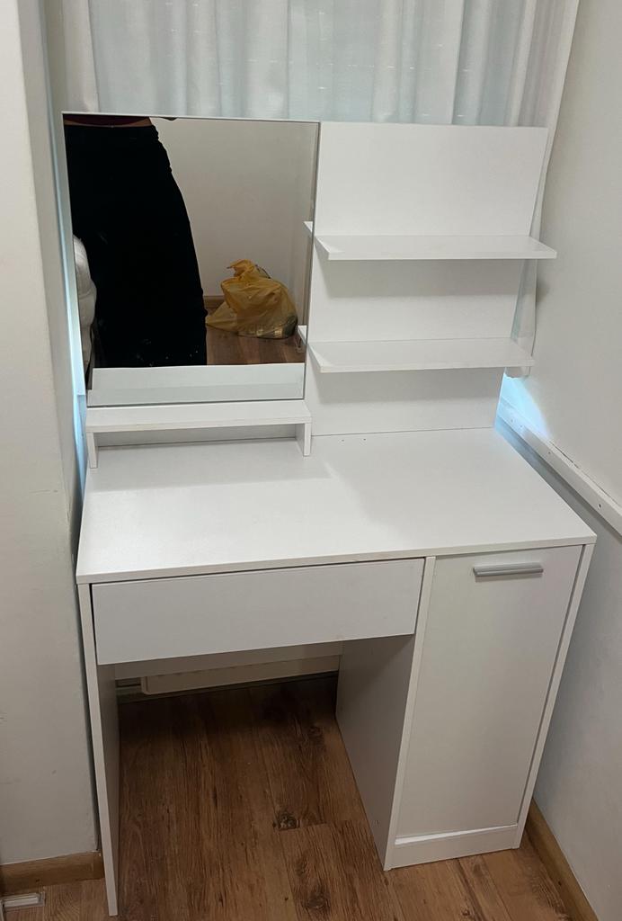 MIRA HOME kaptafel met spiegel en lades, Ophalen, Gebruikt, 100 tot 150 cm, 50 tot 100 cm