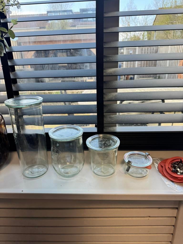 Weck potten 4 stuks, Ophalen of Verzenden, Zo goed als nieuw