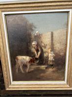 Fedor van Kregten, kalfje voeren, Antiek en Kunst, Ophalen of Verzenden