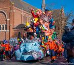 Polyester carnavalswagen thema schaatsen, Ophalen, Carnaval