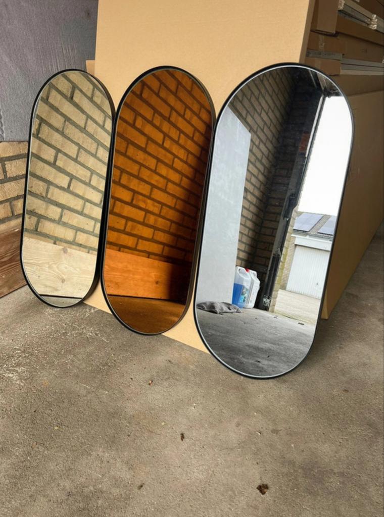 Drie ovale spiegels, Minder dan 50 cm, Gebruikt, Ophalen of Verzenden, Minder dan 100 cm