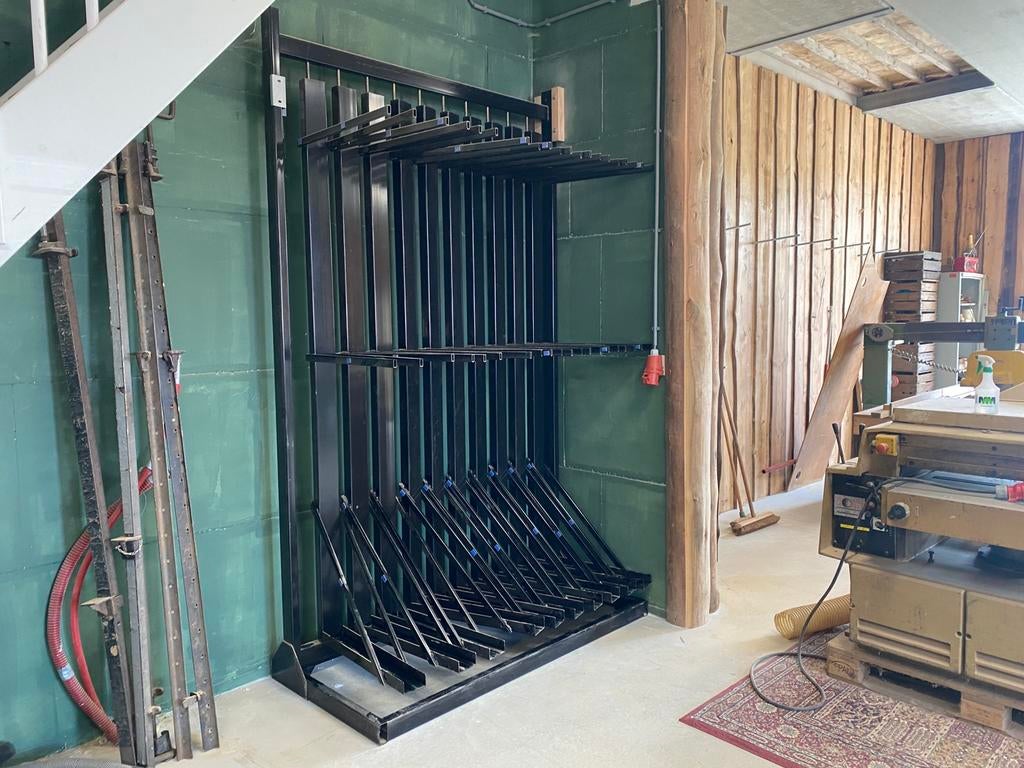 Platen stelling, tafelbladen, hout, Tuin en Terras, Ophalen, Zo goed als nieuw, Hout, Overige typen