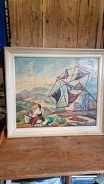 Groot jaren 60 schilderij, gesigneerd., Ophalen of Verzenden