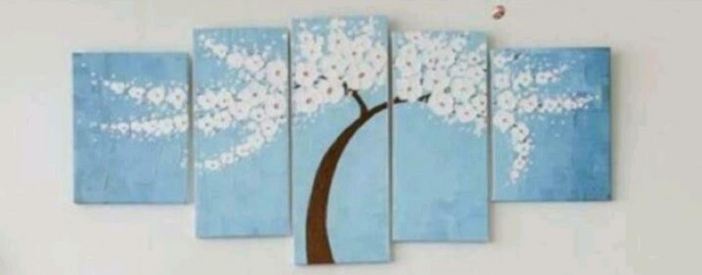 Schilderij bloesemboom 5-luik, Ophalen of Verzenden