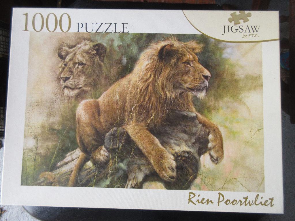 Rien Poortvliet puzzel met leeuwen legpuzzel, Ophalen of Verzenden, 500 t/m 1500 stukjes, Gebruikt, Legpuzzel