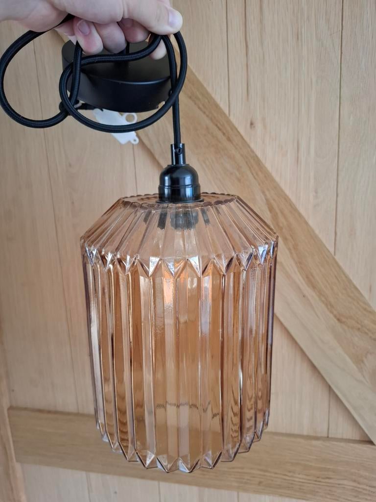 Mooie Kwantum hanglamp - Zo goed als nieuw, Ophalen of Verzenden, Zo goed als nieuw, Glas