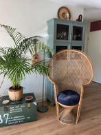 Koloniale vintage rotan fauteuil - Pauwenstoel, Ophalen, Gebruikt, Riet of Rotan, 75 tot 100 cm