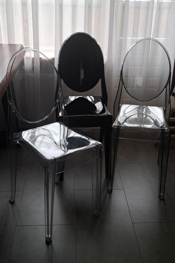 Transparante eettafelstoelen - Modern design, Huis en Inrichting, Stoelen, Ophalen, Kunststof, Gebruikt, Overige kleuren
