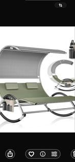 2-persoons ligbed met zonnescherm, Tuin en Terras, Ligbedden, Ophalen of Verzenden, Nieuw, Metaal