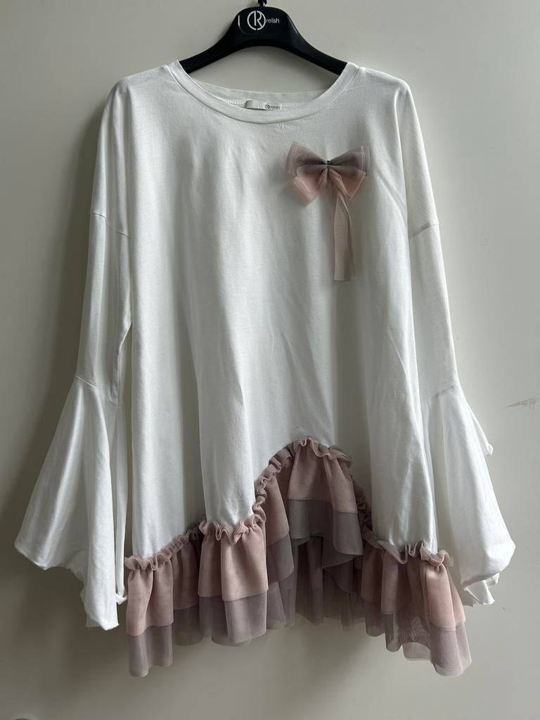 RELISH losvallende top met tule mt L