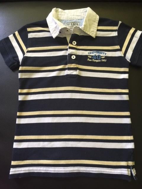 Sfera jongens gestreepte blauw wit polo shirt t-shirt 98-104, Kinderen en Baby's, Kinderkleding | Maat 98, Sfera, Nieuw, Ophalen of Verzenden