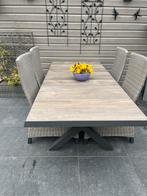 Tuinset met stenen blad en 4 standenstoelen, Tuin en Terras, Tuinsets en Loungesets, Ophalen, Gebruikt, Eettafel, Tuinset