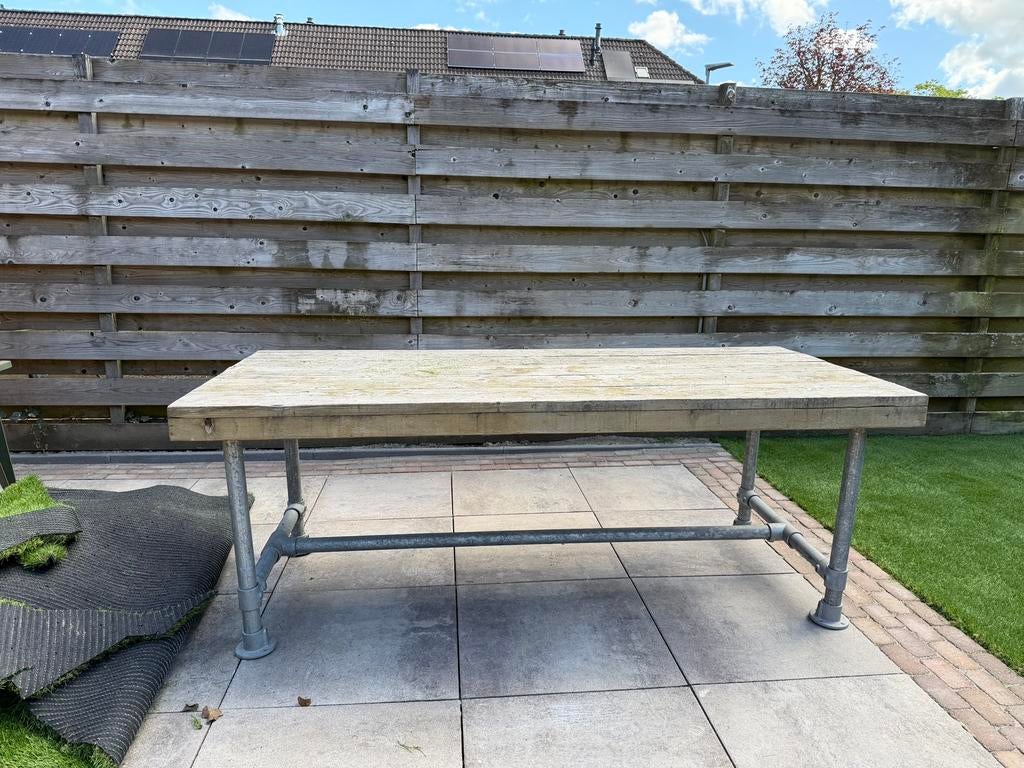 Jorg steigerhouten tafel, Ophalen, Zo goed als nieuw, Rechthoekig, Hout