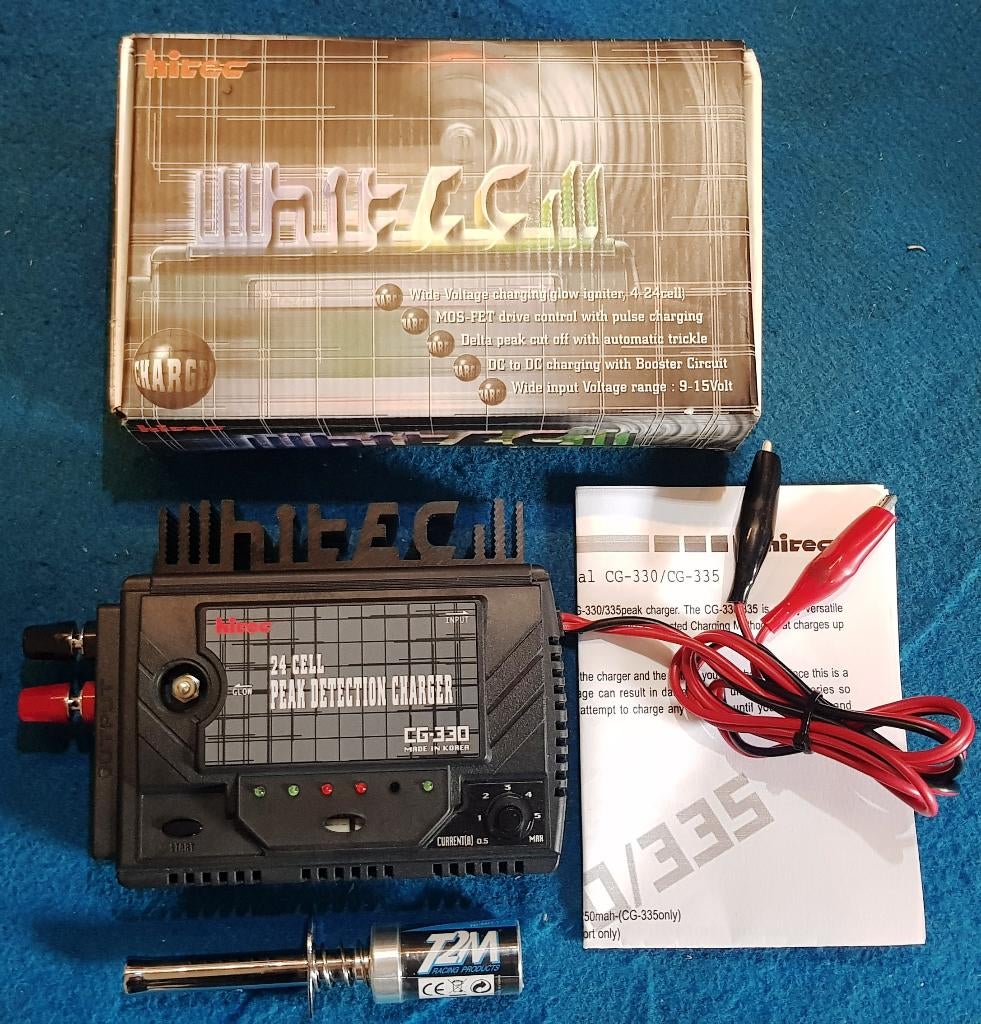 Hitec CG-330 lader + oplaadbare T2M Glowstarter van 2100mAh, Hobby en Vrije tijd, Modelbouw | Radiografisch | Overige, Verzenden