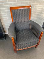 Fauteuil kersenhout met gestoffeerde zitting, Ophalen, Gebruikt, Hout, 75 tot 100 cm