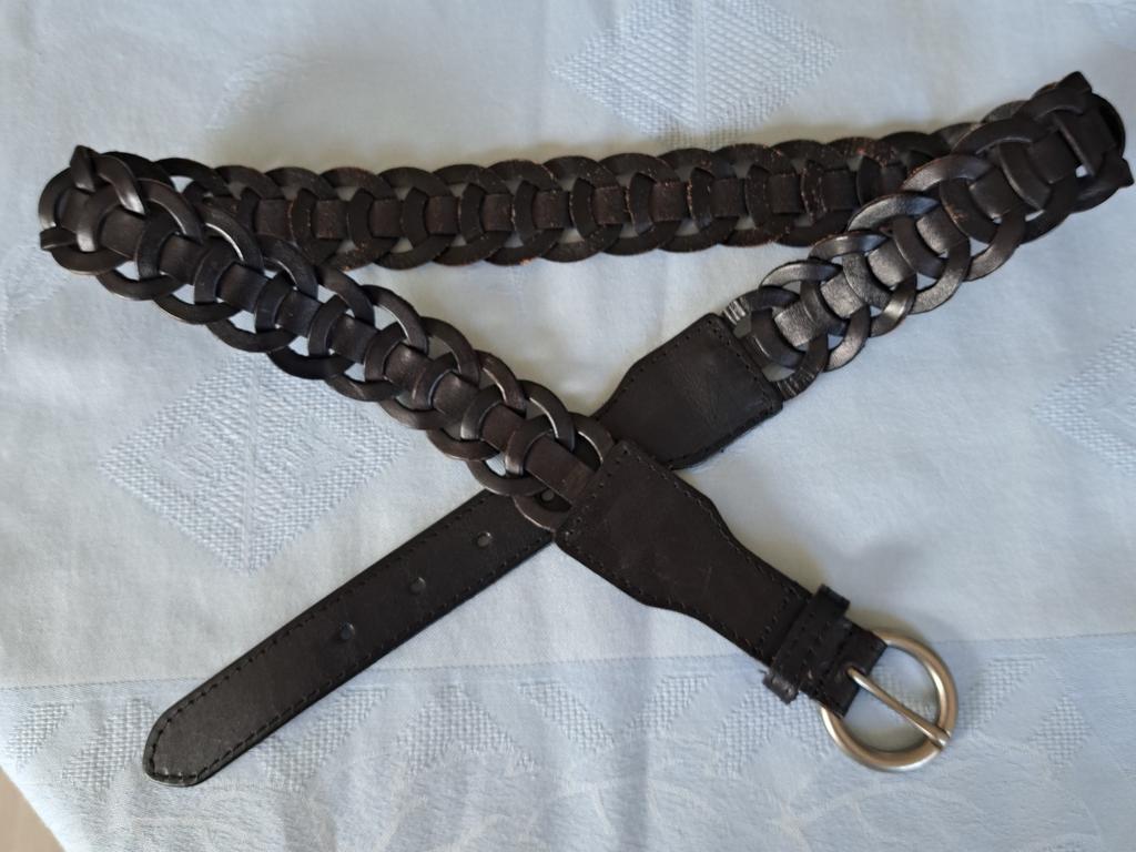 Ceituur zwart leer , Gottex, Kleding | Dames, Riemen en Ceinturen, Ophalen of Verzenden, Zo goed als nieuw, Zwart, 80 tot 90 cm