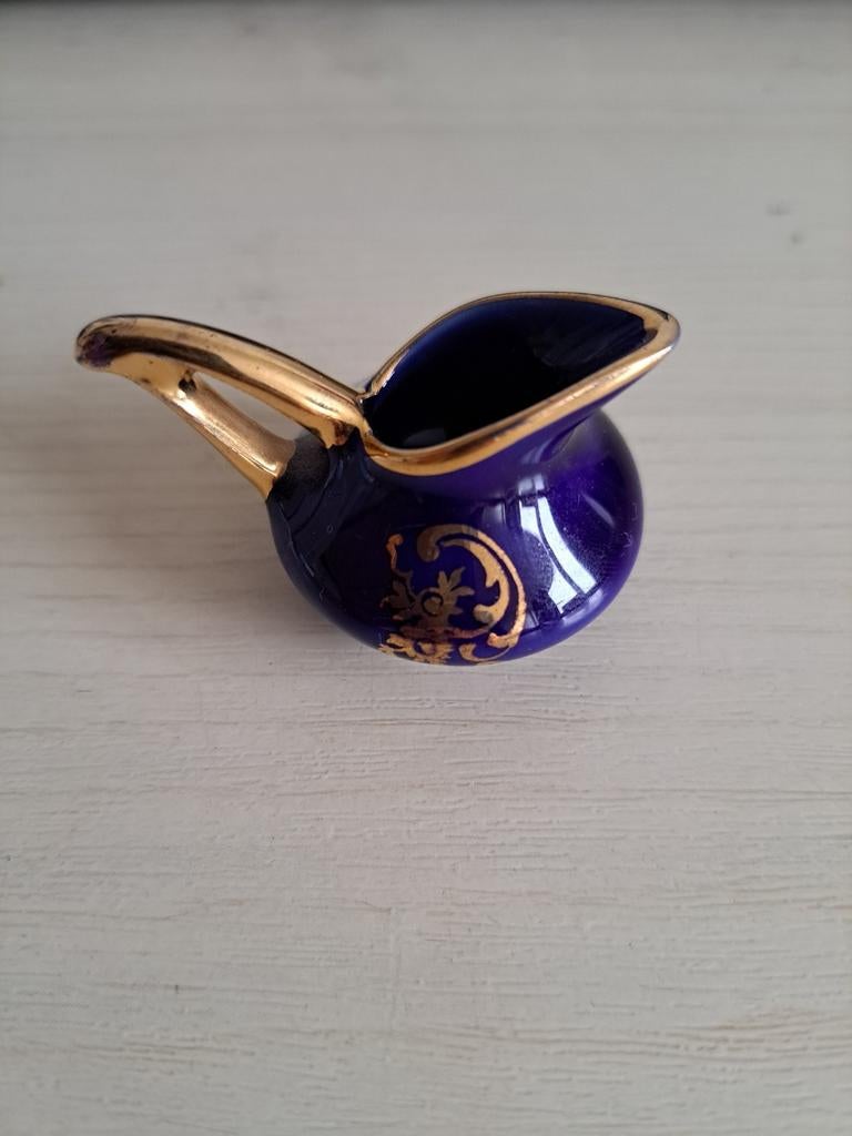 Miniatuur Limoges France sauskommetje, kobaltblauw, Antiek en Kunst, Ophalen of Verzenden