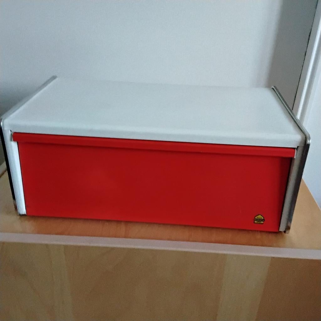 Vintage Brabantia broodtrommel wit/oranje, Huis en Inrichting, Keuken | Keukenbenodigdheden, Ophalen of Verzenden