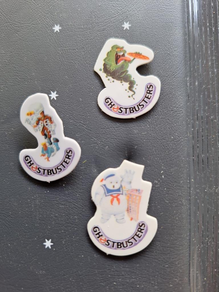 Vintage Ghostbusters Speldjes - Set van 3, Ophalen of Verzenden, Gebruikt, Figuurtje, Speldje of Pin