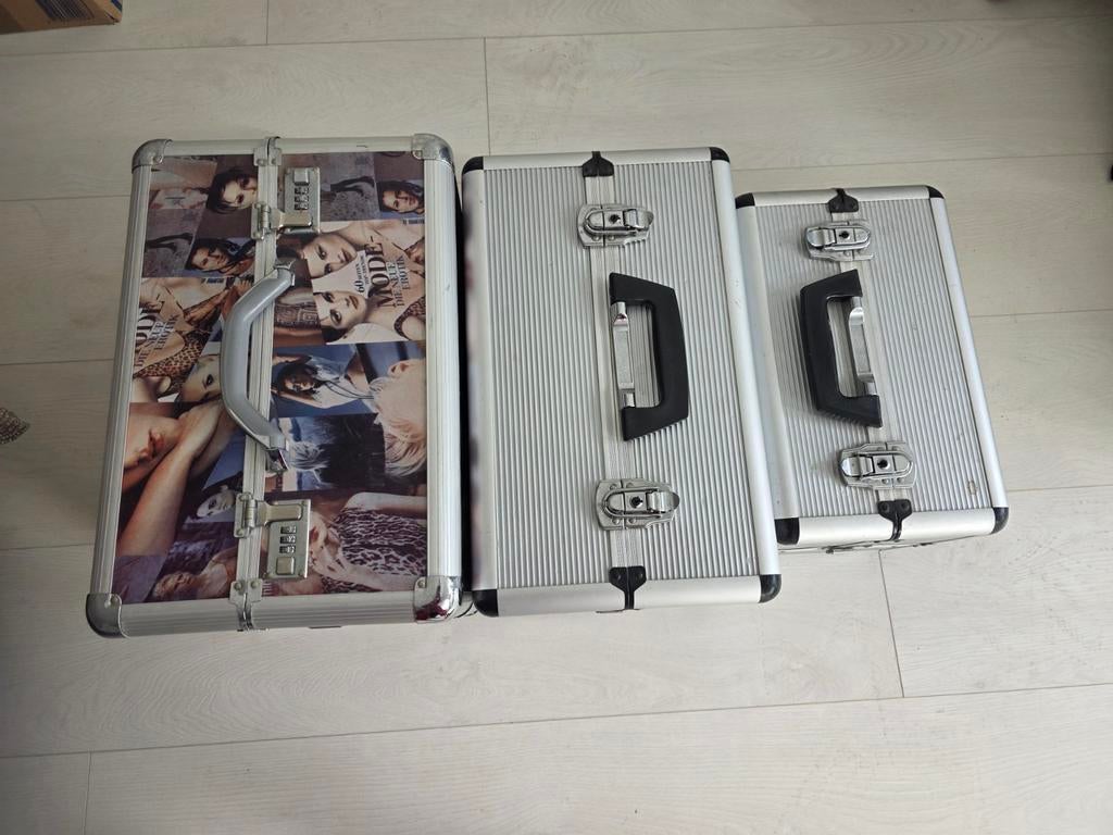 Beauty case/make-up koffer met slot en spiegels, Gebruikt, Overige kleuren, Met slot, Ophalen of Verzenden