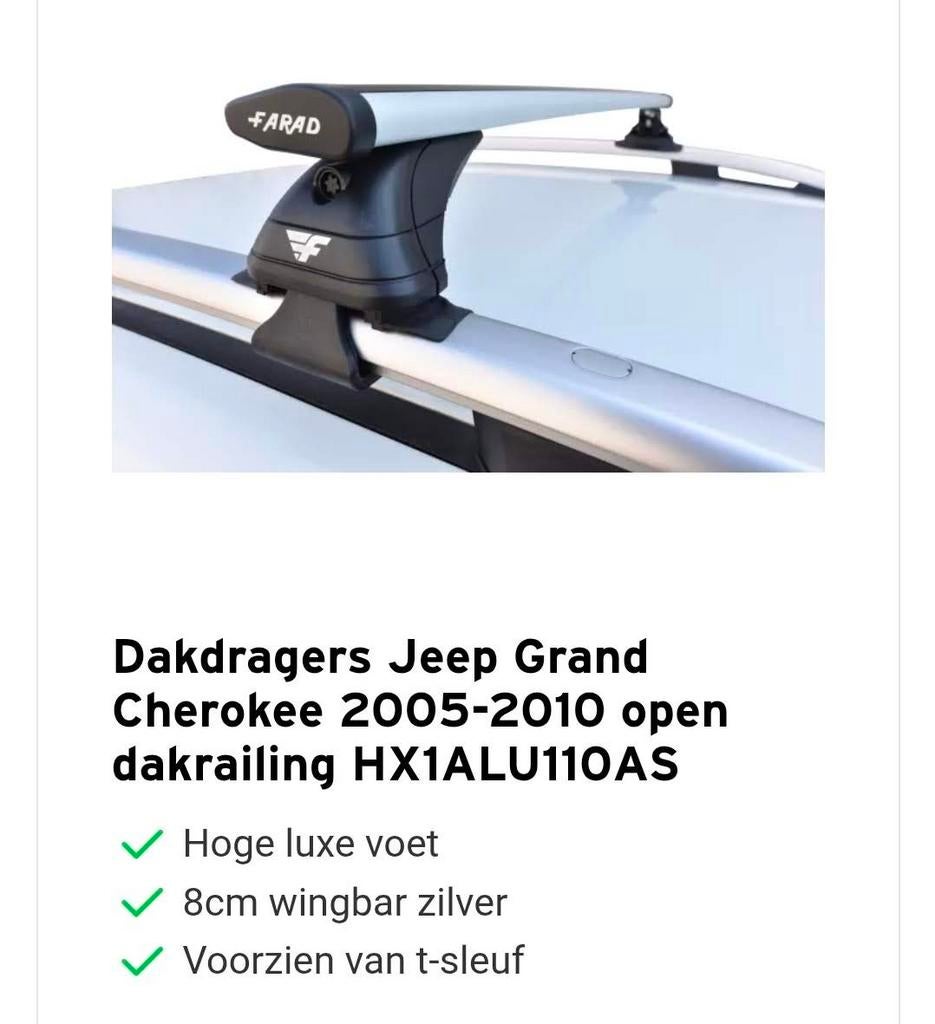 dakdragers zgan Farad met verpakking jeep &meerdere auto s, Ophalen, Zo goed als nieuw