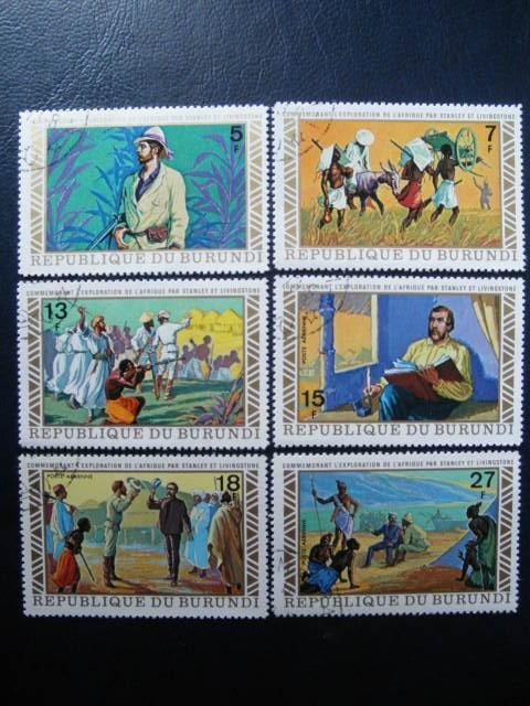 Postzegels Burundi 1973 Stanley Livingstone., Ophalen of Verzenden, Overige landen, Gestempeld