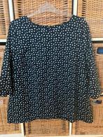 Zwarte blouse met vogelprint, Ophalen of Verzenden, Gedragen, Maat 46/48 (XL) of groter, Zwart