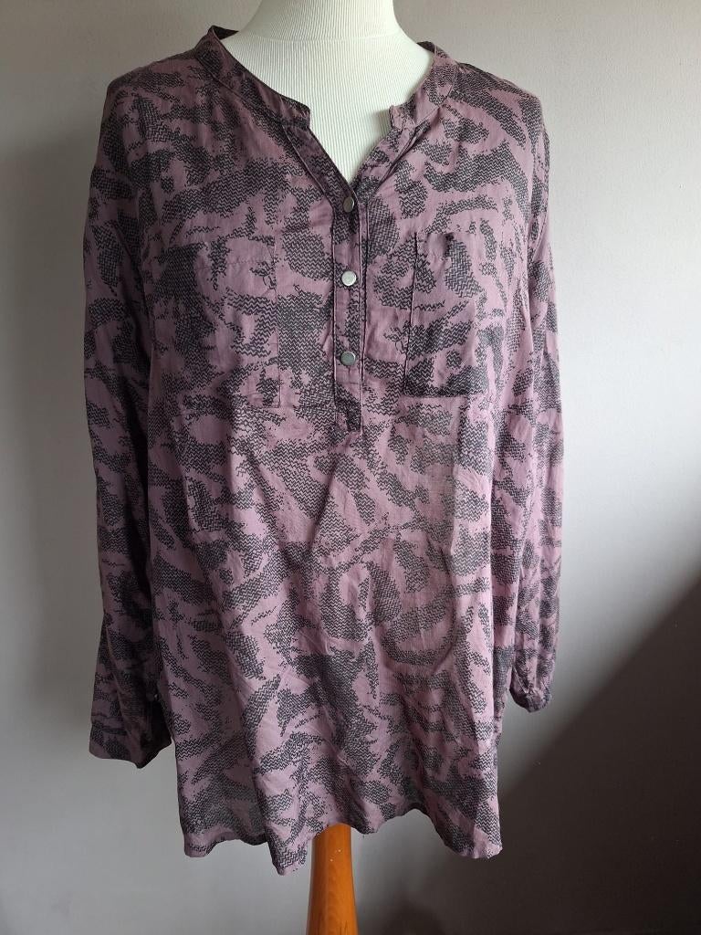 Nieuwe paarse stretch top print van Zhenzi, maat L, Kleding | Dames, Tops, Zhenzi, Paars, Maat 42/44 (L), Nieuw